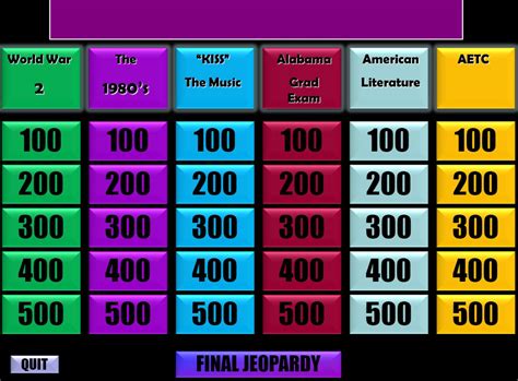 puff fall loach ick can winks|Incohearent 2 Jeopardy Template.